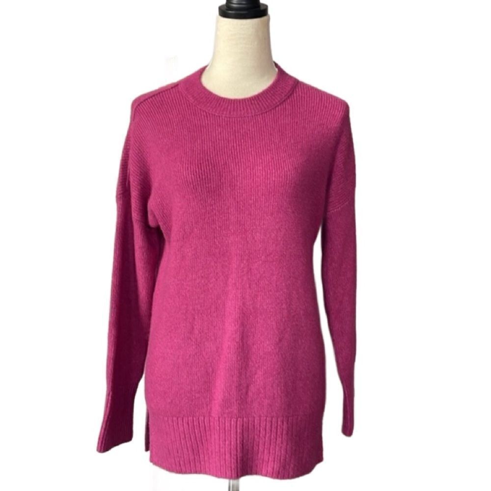 Abercrombie & Fitch Pink Relaxed Fit Crew Neck Pullover Sweater (Size: XS)